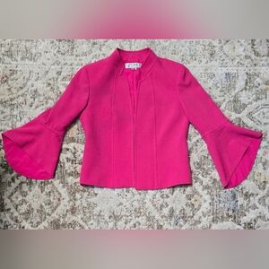 Tahari Pink Flared Sleeve Lines Jacket Size 4